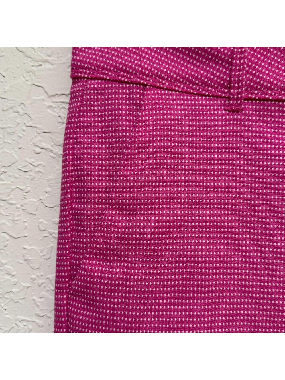 Isaac Mizrahi Women's Chino Shorts Pink White Micro Dots Bright Preppy Casual 10 - Picture 5 of 12